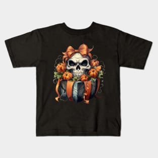 Halloween Skull gift Pumpkin Kids T-Shirt